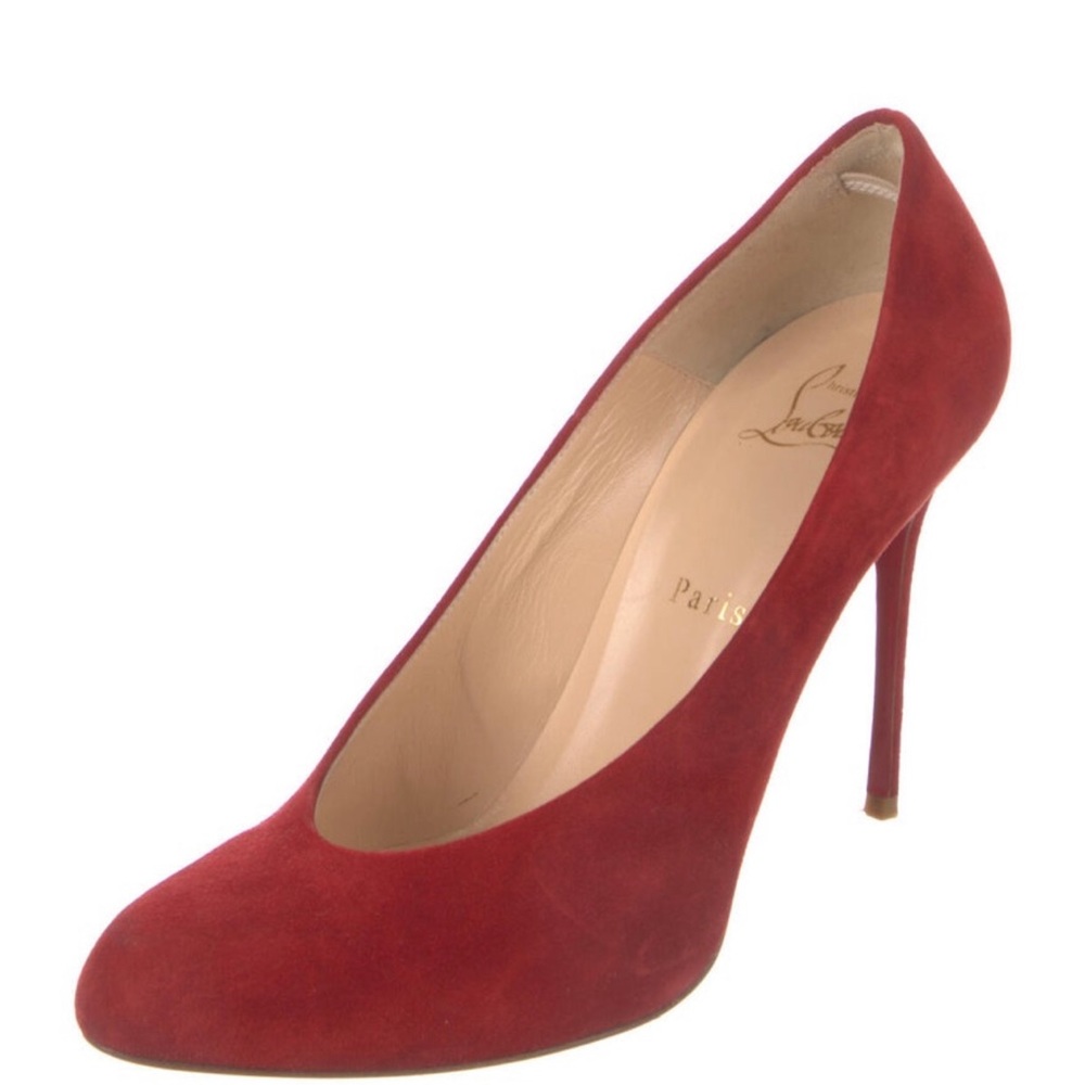 ❤️Christian Louboutin GORGEOUS red suede heels 👠 ❤️